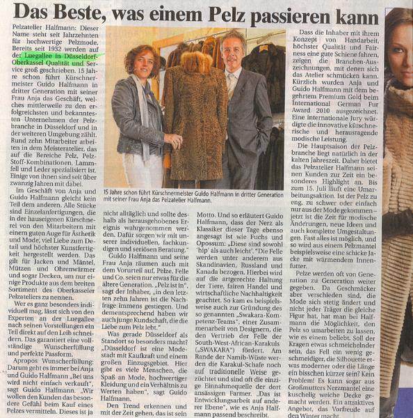 Rheinische Post, Artikel vom 27. Mai 2011